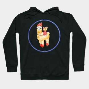 Christmas llama bringing cactus. Hoodie